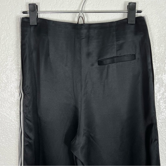 Diane Von Furstenberg Chic Black tuxedo stripe Satin Pants - Picture 6 of 11